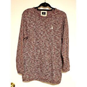 Lauren Polo Boucle Sweater Women Large Red White Knit Preppy Academia University